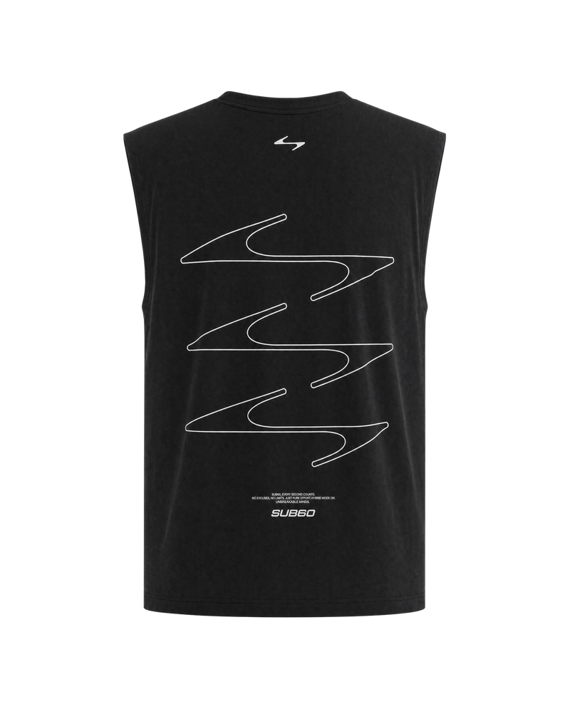 Mens Oversized Performance Tank - Black