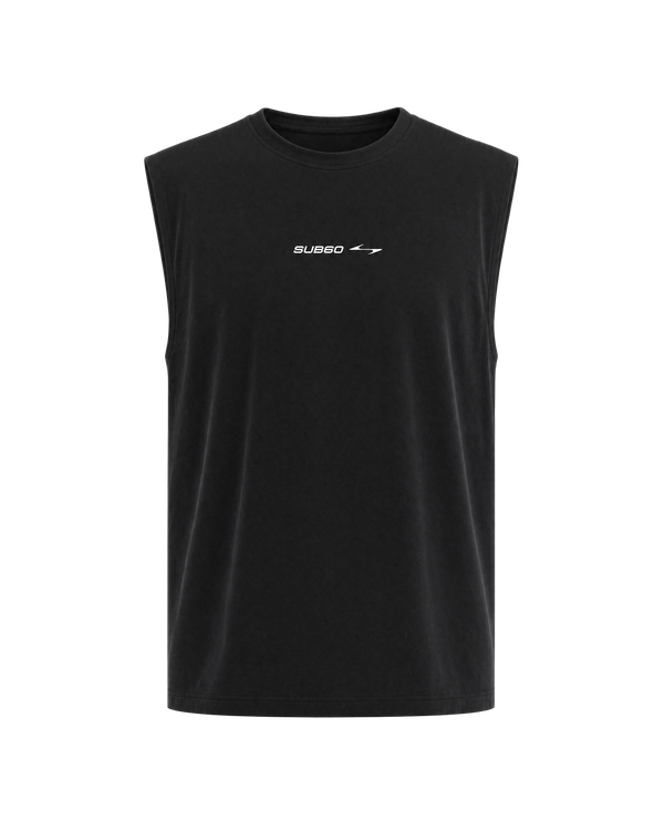 Mens Oversized Performance Tank - Black