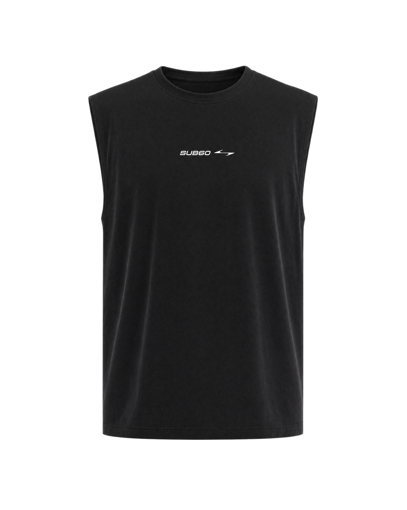 Mens Oversized Performance Tank - Black