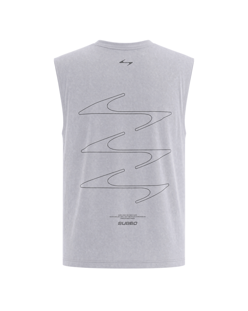 Mens Oversized Performance Tank - Grey