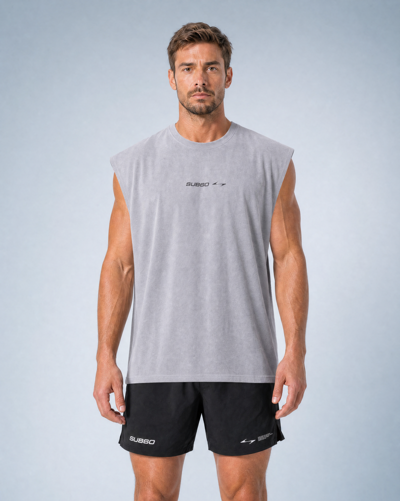 Mens Oversized Performance Tank - Grey
